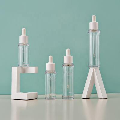 China New IPET 60ml Cosmetic Highly Transparent Plastic Material Essential Oil Serum Hair Oil Dropper Bottles for sale