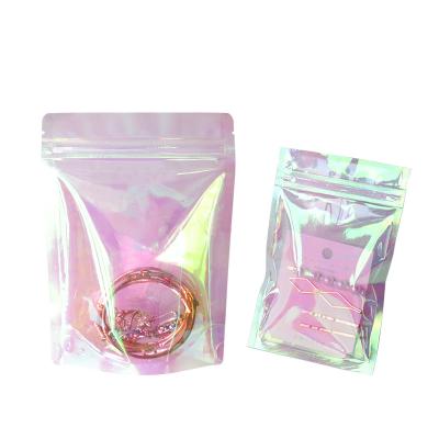 China Custom Resealable Foil Pouch Moisture Proof Smell Proof Bags Flat Ziplock Hologram Ziplock Bag For Food Storage for sale