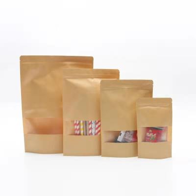 China Wing Disposable House Cat Custom Stand Up Pouches Packaging Bags For Dried Fruits Scented Self Sealing Tea Kraft Paper Bags With Windows for sale