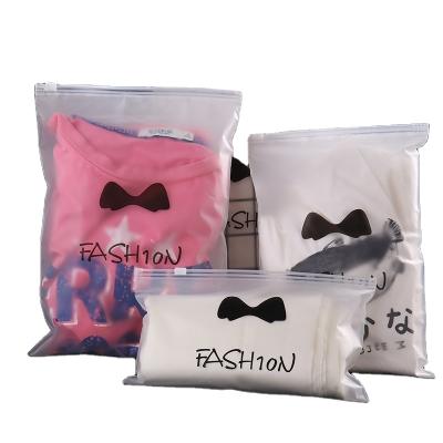 China OEM Matte Waterproof Cat Wing Cat House OEM Waterproof Zipper Ziplock Ziplock Bag Custom Biodegradable Frosted Plastic Bag For Clothing for sale