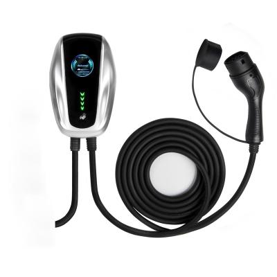 China IEC 62196 Level 2 Screen 7kw Ev Wallbox Level 2 Wallbox Electric Car Charging Cable EV Charging Station Auto Main Outdoor Ground TA-1AC220/7-S for sale