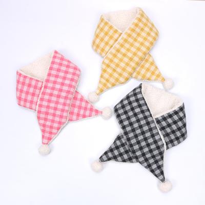 China England Style Children Cute Winter Lovely Scarf Medium Warm Double Layer Checked Kids Scarf for sale