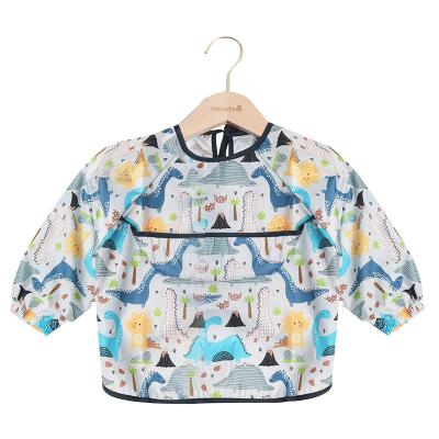 China Washable Custom Design Baby Bibs Waterproof Child Eating Clothing Children's Long Sleeves Feeding Shirt Bib Baby Cowboy Bebes Bibs Factory for sale