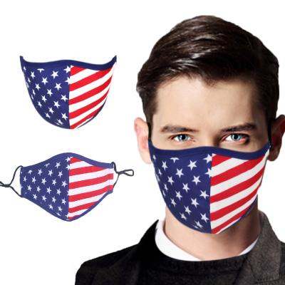 China Cotton USA America Flag Printing Face Mask 3d Cotton Fashion Cloth Face Mask Adult 3 Layers Face Cover for sale