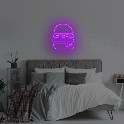 China Decoration Customize Hamburger Neon Light Logo Neon Sign Logo for sale