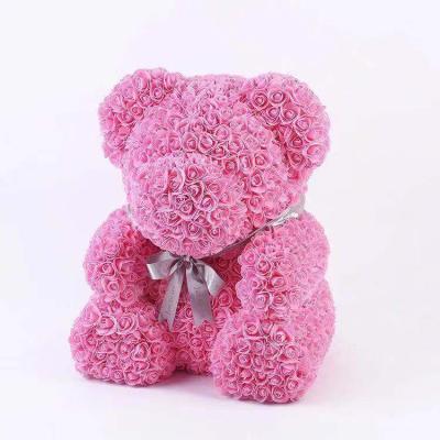 China Bridal Bouquets Lace Royal Rose Bear Artificial Flowers For Valentine's Day Gift And Mothers Day for sale