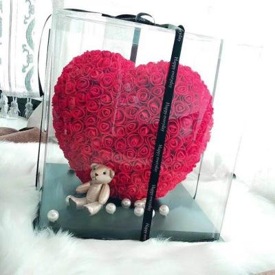 China Beautiful Bridal Bouquets Love Gift 30cm PE Rose Love Heart For Valentine's Day for sale