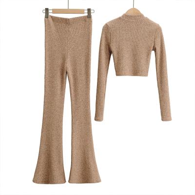 China Tracksuit Sportswear QUICK DRY Knitted Warm Long Sweater + Pants Outfits Knitted 2021 Main Two Piece Pants Set Women Clothing Women for sale