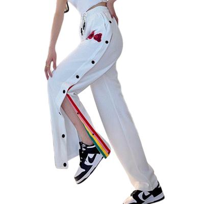 China Anti-Wrinkle Stacked Sport Tracksuit Shape Lady Waist Bell-bottoms Casual Slim Fit Sweatpants Pants High Waist Flare Pants Girls Stripes for sale