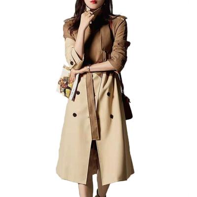 China Hot Sale Belted Cool Detective Raincoat Casual Chic Best Women's Jackets Long Ditch Double Breasted Classic Ditch Coat for sale