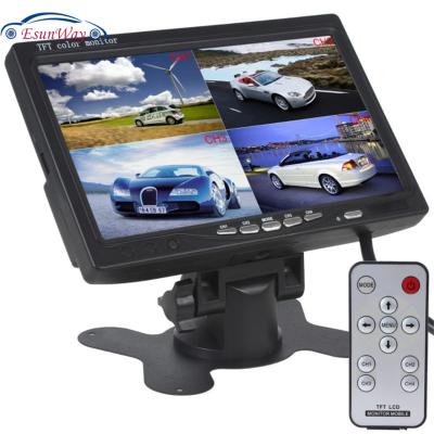 China DC12V-24V 7 Inch Quad LCD Screen Display 4 Channel Split Rear View Monitor 7 4 Color for sale