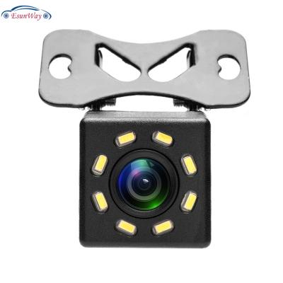 China NIGHT VISION 8 LED Light Universal Car Rear View Camera With HD Reversing Image Wrapping Camera Bracket Reverse Camera for sale