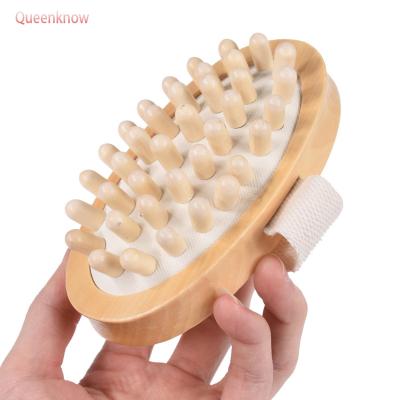 China EXFOLIATING High Quality Wood Body Massage Bath Brush With Bead Solid for sale