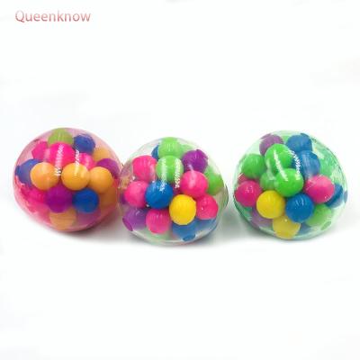 China New Creative Squeezable TPR Duct Color Beads Hand DNA Stir Sensory Toys Ball for sale