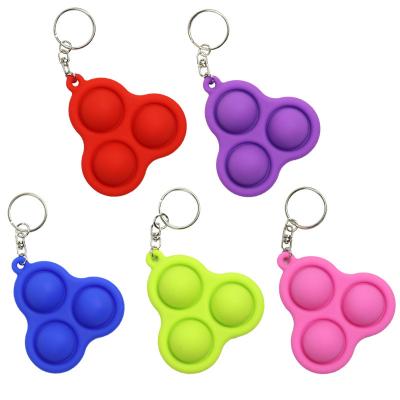 China Funny Educational Toy Hot Sale Silicone Anxiety Relief Push Noise Bubble Stir Toy Sensory Key Chain for sale