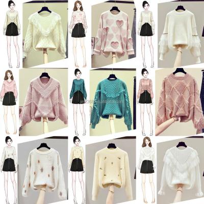 China Anti-wrinkle Private Label Wholesale High Quality Winter Blanks Crew Neck Oversized Pullover Knitted Sweater Women for sale