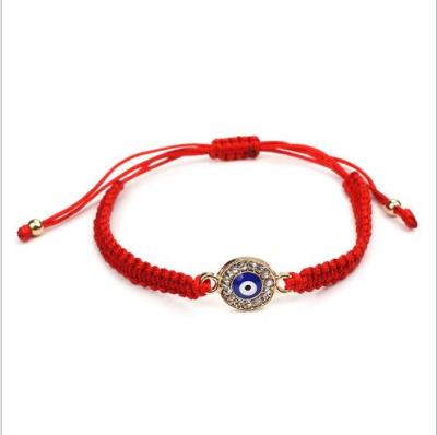 China BOHEMIA Hand - Woven Adjustable Turkish Devil's Eye Braided Rope Bracelet for sale