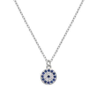 China No Lead Free Nickel 925 Sterling Silver Turkish Blue Eye Necklace Good Luck Necklace For Ladies for sale