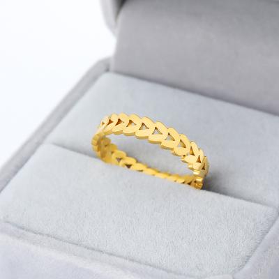 China CLASSIC Manufacturers Store Ring Jewelry Simple Elegant Rose Geometric Korean Creative Ring Female Stainless Steel Gold Plated for sale