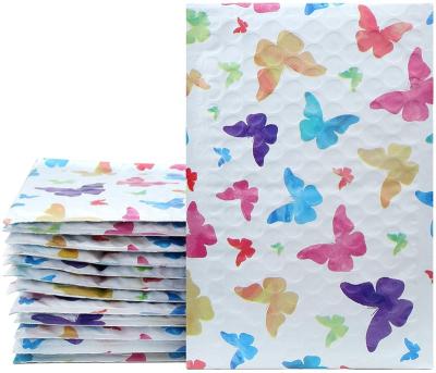 China OEM Wholesale Custom Color Design Butterfly Eco-friendly Bubble Mailers Free Sample Colour Padded Envelop For E-retailer for sale