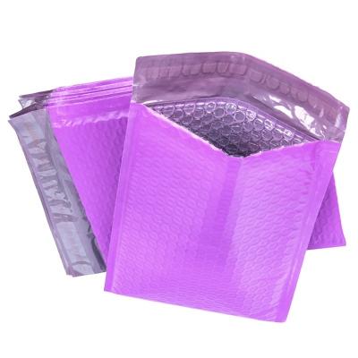 China OEM Free Sample Wholesale Customize Matte Purple Color Poly Bubble Mailers Shipping Bags Shipping Envelop With Bubble for sale