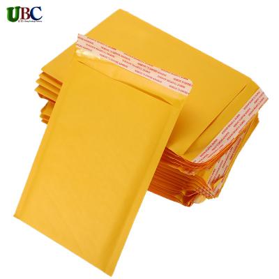 China [Fast Delivery] 50PCS-4x8 Inches Yellow Gold Kraft paper bubble mailers custom bubble mailer with logo bubble mailer kraft for sale