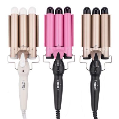 China Professional Ceramic Triple Barrel Hair Curling Iron Hair Curler Irons Hair Wave for sale