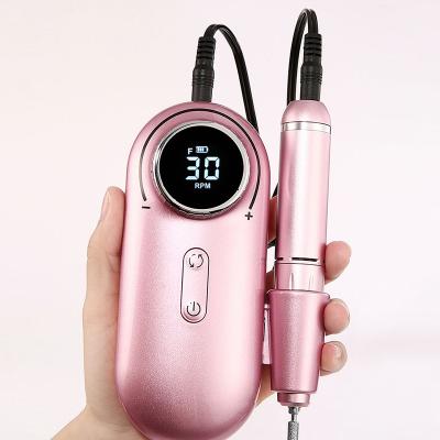 China 30000RPM Manicure Nail Drill Machine LED Display Nail Tools Portable Manicure Machine Nail Drill Bit Polisher for sale