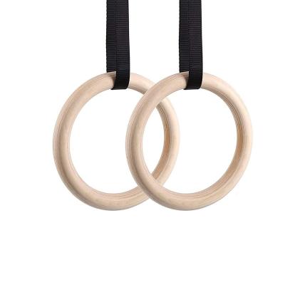 China Exercise Gaion Muscle Drop Shipping Wooden Gym Rings Gymnastic Rings For Men And Women Indoor Fitness for sale