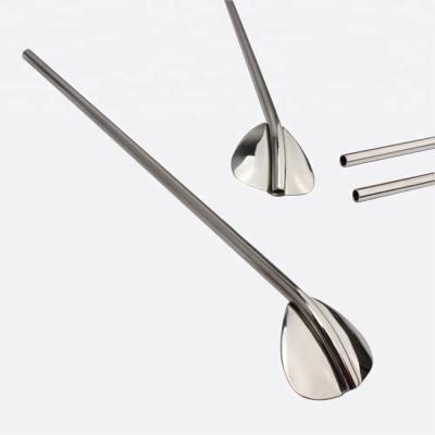 China Straw spoon bar accessores 18/8 stainless steel matel straw spoon with LFGB for sale