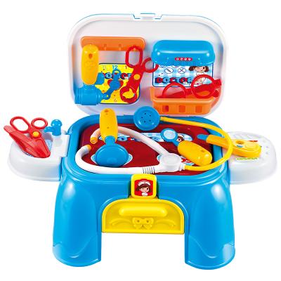 China Plastic 2 In 1 Plastic Storage Toy Medical Kit Doctor Play Set Pretend Play Doctor Toys For Kids for sale