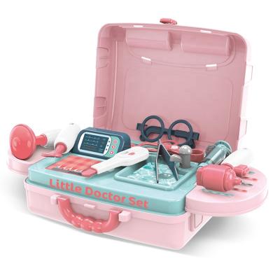 China Plastic 3 in 1 Doctor Nurse Role Play Simulation Toy Medical Suitcase Box Work Bench Doctor Toys for Preschool Boys and Girls for sale