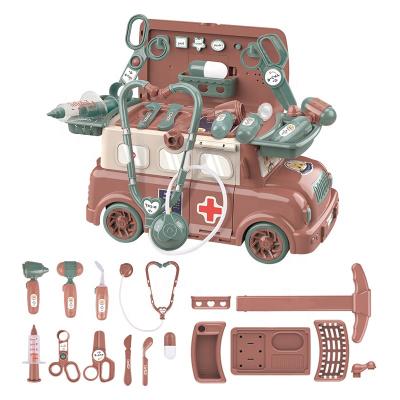 China Preschool Plastic Pretend Play Mini Doctor Tool Cart Kids Plastic Medical Toy with Music and Light for sale