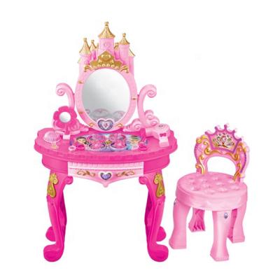 China Plastic Makeup Set Pretend Game Mirrored Castle Princess Dresser Table Girl Toy 47.5 X 25 X 82 Cm for sale