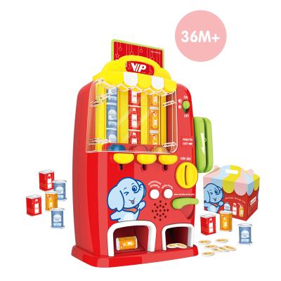 China Supermarket Preschool Educational Simulation Carry Coin Operated Drinks Vending Machine Pretend Toy For 36M+ Kids 32.5x12.8x31cm for sale