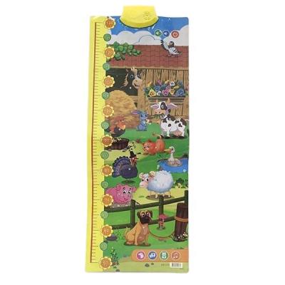 China Educational Phonetic Cartoon Animal Growth Chart Kids Height Chart With Sound 34*86.5 cm for sale