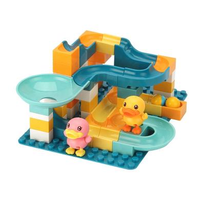 China DIY TOY 52PCS Intelligence Assemble Small Particles Duck Rolling Slidel Building Blocks Toy For Kids for sale