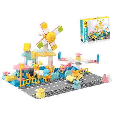 China DIY TOY 98PCS Assemble DIY Teaching Puzzle Duck Windmill Fairyland Building Blocks For Children for sale