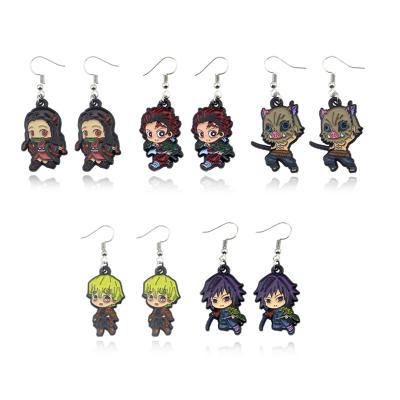 China Cute New Design Cute Tanjiro Demon Slayer Kimetsu No Yaiba Figure Drop Earring For Women Girls Gifts for sale