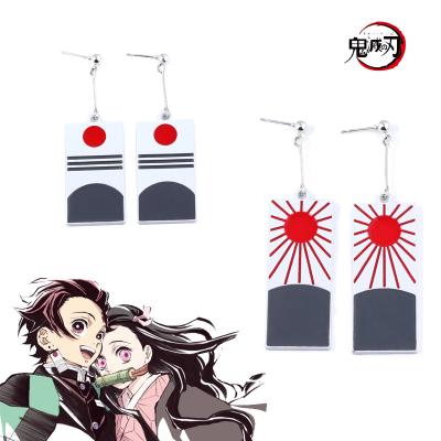 China Cute PINYU Anime Demon Slayer Kimetsu No Yaiba Kamado Tanjirou Earrings for sale