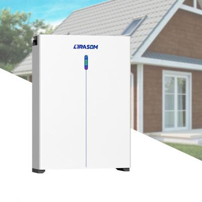 China Solar Energy Storage Lyrasom New arrival 10kw 5KW lifepo4 deep cycles wall mounted battery lifepo4 48v 51.2v 100ah 200ah lithium power wall for sale