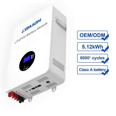 China Home Appliances Lyrasom Home Solar System Wall Mounted Battery 10kwh Lifepo4 Lithium Power Wall 51.2V 200Ah 5KW Battery for sale