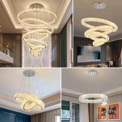 China High Grade Steel+ K9 Crystal Home Decorative Chandelier Living Room K9 Crystal Modern LED Luxury Hotel Pendant Light for sale