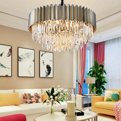 China High Grade Steel+ K9 Luxury Hotel Living Room Crystal Home Ceiling Mounted Crystal Modern LED Pendant Light Chandelier for sale