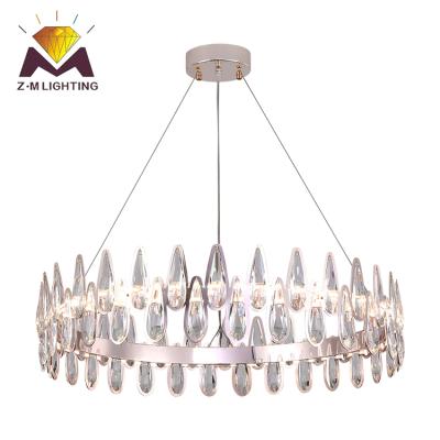 China Luxury Design High Grade Steel+ K9 Crystal Simple Style Crystal Indoor Living Room Bedroom Dining Modern Decorative Chandelier for sale