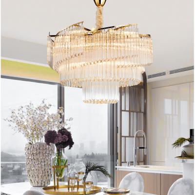 China Hot sale high grade steel+ K9 crystal projects customized hotel E14 indoor living room LED gold crystal chandelier light for sale