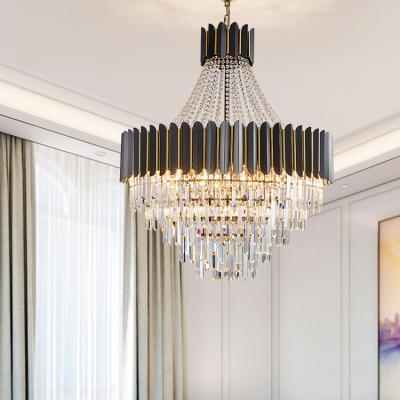 China Modern style Crystal Art Type Customizable Living Room LED Crystal Chandelier Light of high grade steel+ K9 for sale