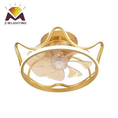 China Wholesale High Grade Indoor Decoration LED Acrylic Gold With Fan Modern Living Room Corridor LED Ceiling Lamp for sale