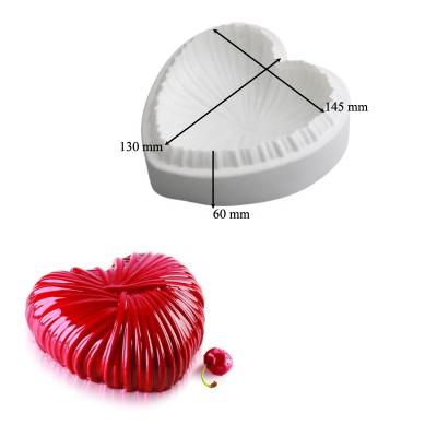 China Heart Shaped Simple Viable Love Mousse Baking Chocolate Candy Jelly Silicone Mold for sale