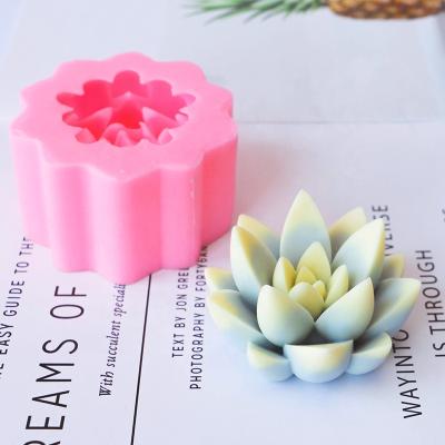 China 3D Mold Plant Silicone Fondant 3D Candle Sustainable Succulent Mold for sale